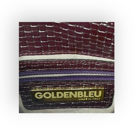 Goldenbleu ♛ Katie Woven Clutch Handbag Evening Bag ♛ Amethyst Patent Leather ♛ - Picture 14 of 16